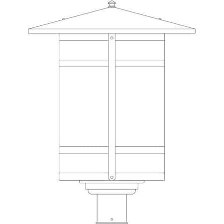 Arroyo Craftsman 17" Berkeley Long Body Post Mount, Pewter, Cream Glass BP-17LCR-P